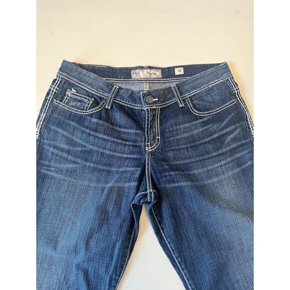 Buckle BKE Payton Ankle Crop Jeans Size 34 Dark Wash Western Thick Stitch - Picture 2 of 5